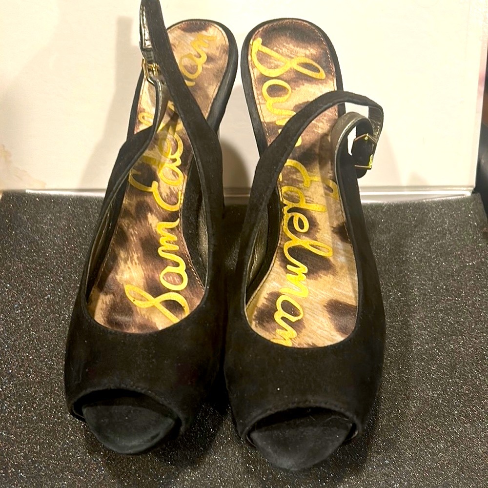 Sam EdelmanPlatform Black Suede/Leather Shoes 6.5 M